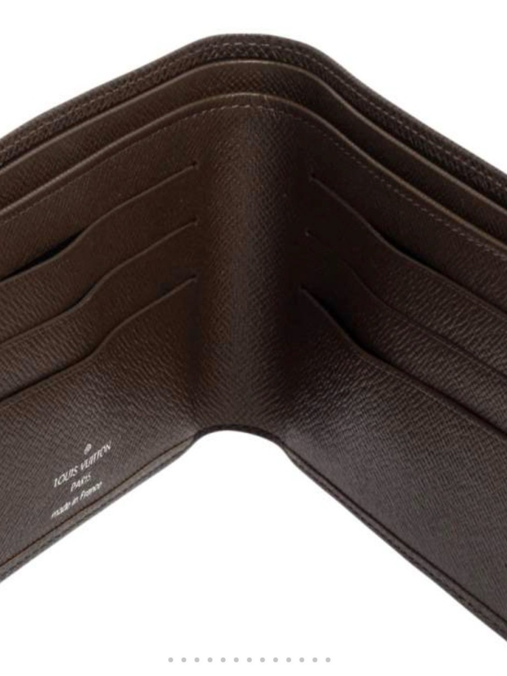 Louis Vuitton Dark Brown Textured Leather Bi-Fold Wallet - Picture 5 of 8